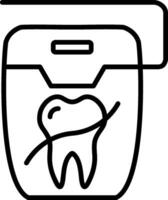 icono de línea de hilo dental vector