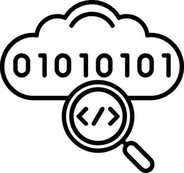 Cloud Coding Line Icon vector