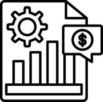 Interest Rate Line Icon vector