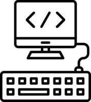 icono de línea de programación web vector