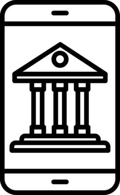 Mobile Banking Line Icon
