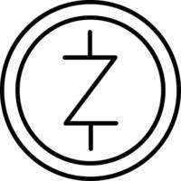 icono de línea de zcash vector