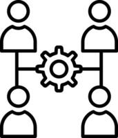 Team Management Line Icon vector