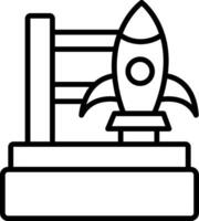 Rocket Launch Line Icon vector