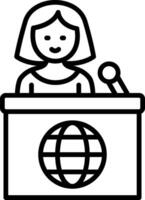 Teleprompter Line Icon vector