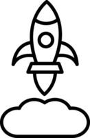 Rocket Launch Line Icon vector