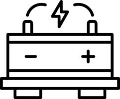icono de línea de batería de coche vector