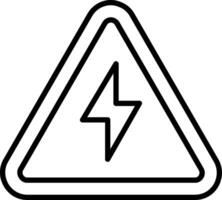 Electrical Danger Sign Line Icon vector