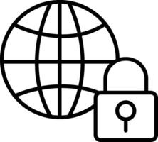 Internet Security Line Icon vector