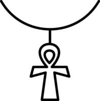 ankh línea icono vector