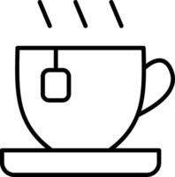 icono de línea de té vector