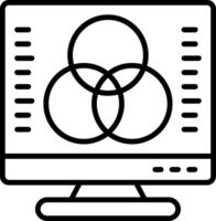 Desktop Computer Line Icon vector