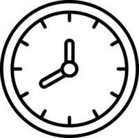 icono de línea de reloj vector