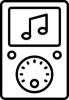 icono de línea de reproductor de música vector