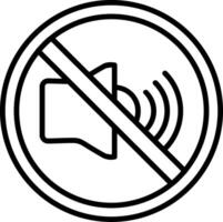 No sonido línea icono vector