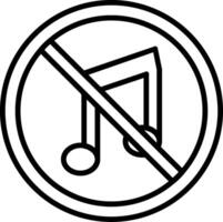 No Music Line Icon vector