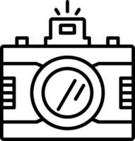 icono de línea de cámara dslr vector