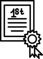 Certificate Line Icon vector