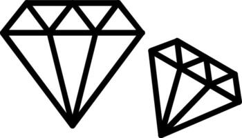 icono de línea de diamante vector