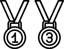 medallas línea icono vector