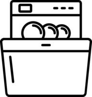 Dish Washing Line Icon vector