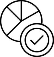 icono de línea de gráfico circular vector