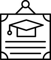 icono de línea de certificado vector