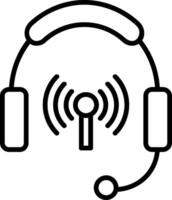 Headphones Line Icon vector