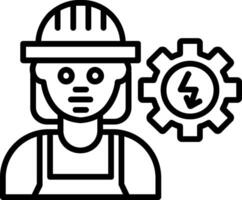 Electrical Engineer Line Icon vector