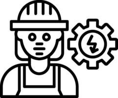 Electrical Engineer Line Icon vector