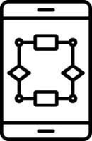 Algorithm Line Icon vector