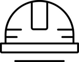 Helmet Line Icon vector