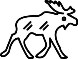 Moose Line Icon vector