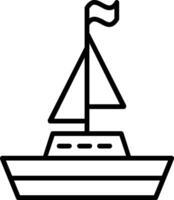 icono de línea de barco vector