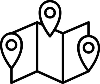 icono de línea de mapa vector