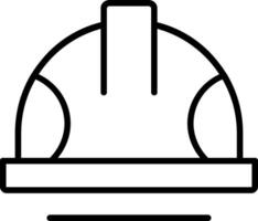 Helmet Line Icon vector