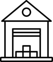 Warehouse Line Icon vector