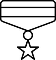 icono de línea de medalla vector