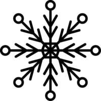 icono de línea de copo de nieve vector