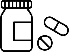 Pills Bottle Line Icon vector