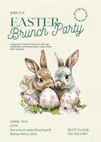 easter brunch party invitation  template