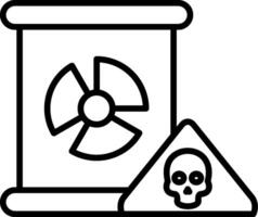 Nuclear Danger Line Icon vector