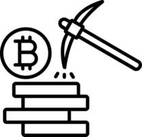 Bitcoin Mining Line Icon vector