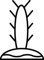 icono de línea de cactus vector