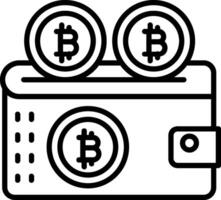 Bitcoin Wallet Line Icon vector