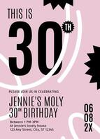 30th Birthday Invitation Card Template