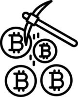 Bitcoin Mining Line Icon vector