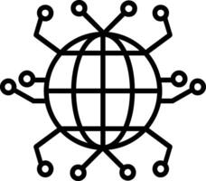 Global Networking Line Icon vector