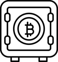 bitcoin almacenamiento línea icono vector