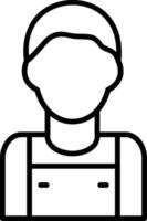 Loader Man Line Icon vector